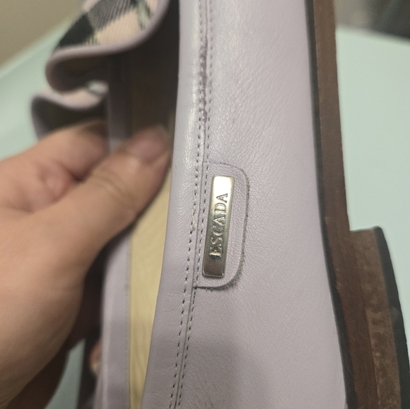 Escada Women's Pink Plaid Loafers Size 38 Eur Or 8 Us - Picture 5 of 9